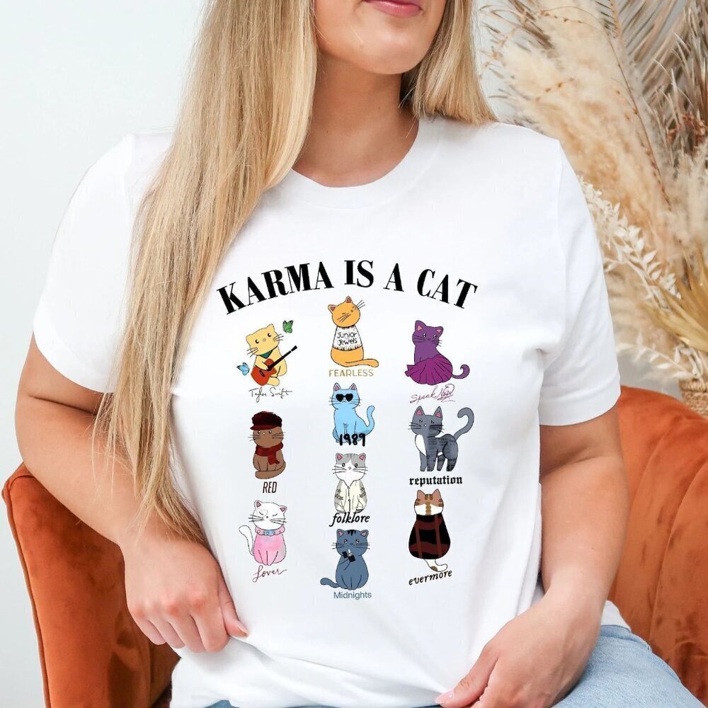 Karma Is A Cat Shirt Music Albums As Books Shirt